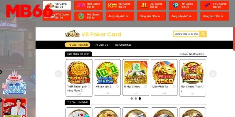 8 sảnh game được nhà cái hợp tác cùng